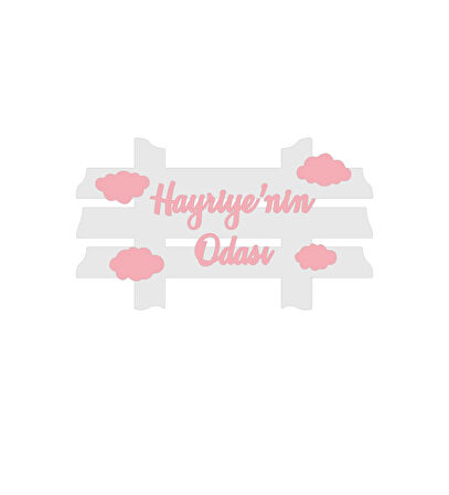 Ahşap Kız Bebek Kapı Süsü Odası