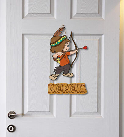 Meşgalem Minik Okçu Temalı Kişiye Özel Kapı Süsü