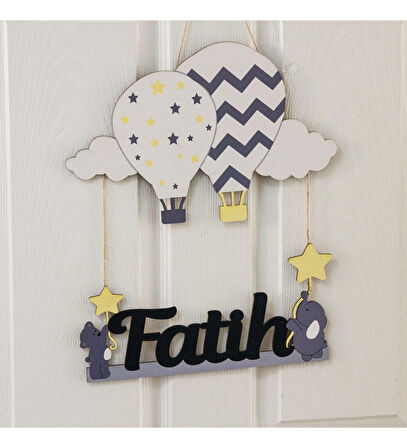 Meşgalem Kapadokya Balonu Temalı Kişiye Özel Kapı Süsü