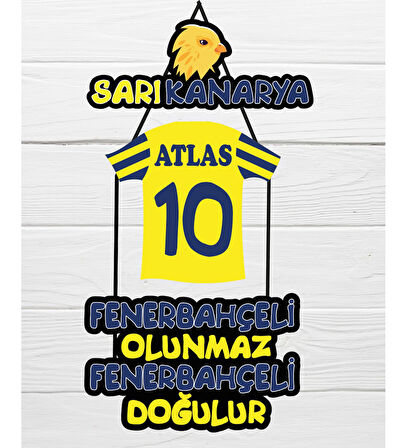Fenerbahçe Temalı İsme Özel Bebek Odası Bebek Kapı Süsü