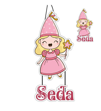 Kişiye Özel Bebek Kapı Süsü Ve 50 Adet Magnet Seti Prenses