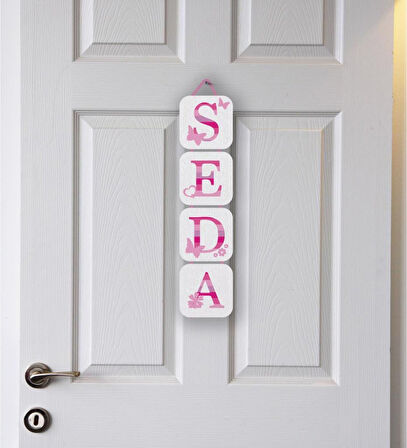 Kişiye Özel Bebek Kapı Süsü Kelebekli