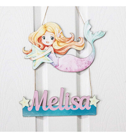 Meşgalem Deniz Kızı Temalı Kişiye Özel Kapı Süsü