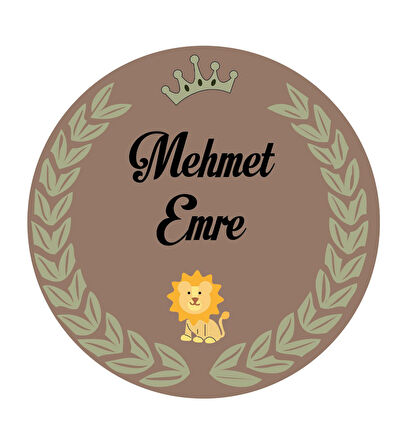 Aslan Figürlü Bebek Ahşap Kapı Süsü