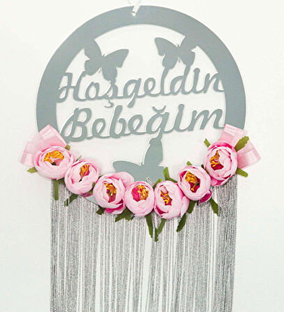 Pleksi Kapı Süsü Süslü İsimli Hoşgeldin Bebeğim