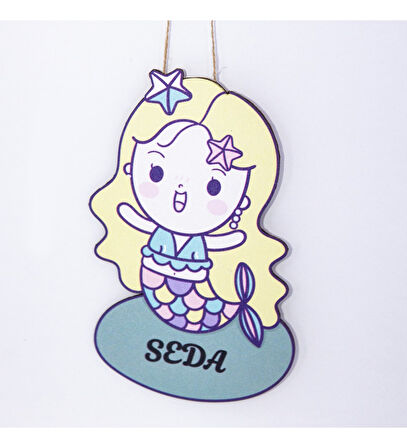 Meşgalem Balık Kız Temalı Kişiye Özel Kapı Süsü