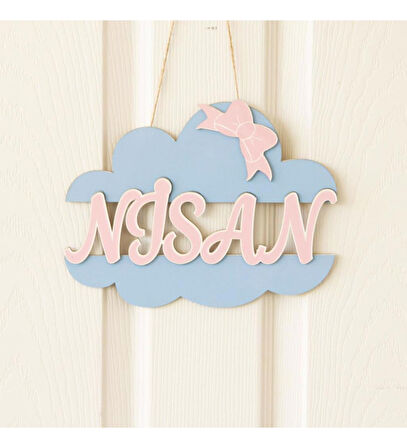 Kişiye Özel 3D Kapı Süsü Bulut