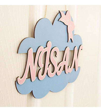 Kişiye Özel 3D Kapı Süsü Bulut