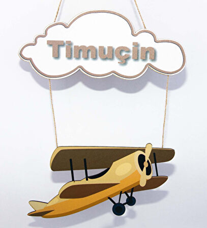 Meşgalem Planör ve Bulut Temalı Kişiye Özel Kapı Süsü