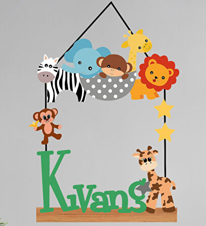 Meşgalem Hayvanat Bahçesi Temalı Kişiye Özel Kapı Süsü