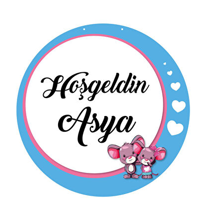 Meşgalem Minik Fare Temalı Kişiye Özel Kapı Süsü