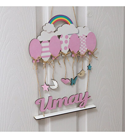 Kız Bebek Ahşap Kapı Süsü