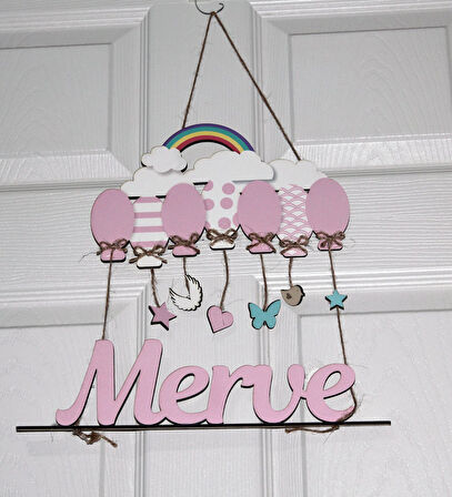 Kız Bebek Ahşap Kapı Süsü