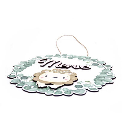 Kişiye Özel Tatlı Fil Kapı Süsü 30x30cm