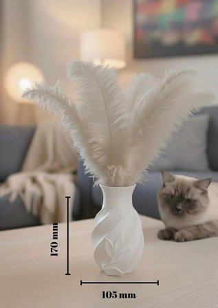 GÜL DETAYLI DEKORATİF BLOOM VAZO (Beyaz)