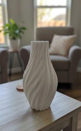 KABARTMALI DEKORATİF VAZO (Beyaz)