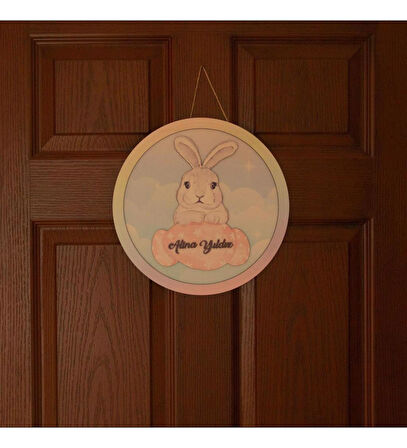 Kişiye Özel Bebek Kapı Süsü (Peluş Ayıcık Hediyeli) – Baby Shower / Hastane Odası