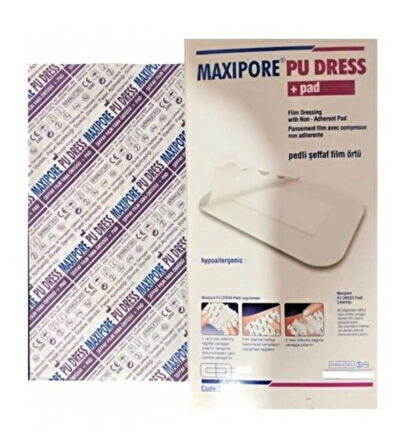 Maxipore Pu Dress Şeffaf Film Su Geçirmez Yara Örtüsü 9x10 cm 25'li 1 Kutu