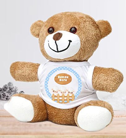 Kişiye Özel Bebek Kapı Süsü (Peluş Ayıcık Hediyeli) – Baby Shower / Hastane Odası