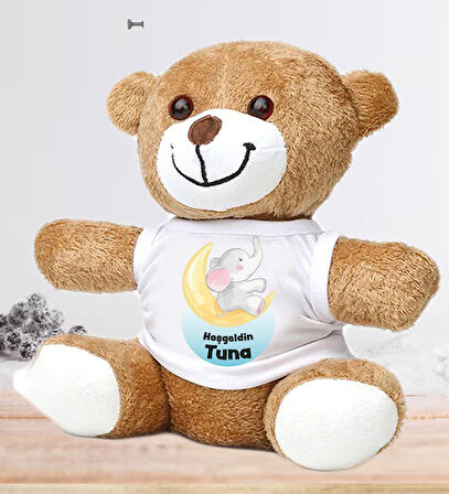 Kişiye Özel Bebek Kapı Süsü (Peluş Ayıcık Hediyeli) – Baby Shower / Hastane Odası