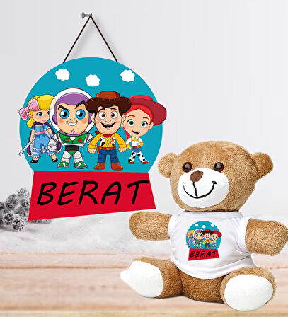 Kişiye Özel Bebek Kapı Süsü (Peluş Ayıcık Hediyeli) – Baby Shower / Hastane Odası