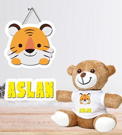 Kişiye Özel Bebek Kapı Süsü (Peluş Ayıcık Hediyeli) – Baby Shower / Hastane Odası