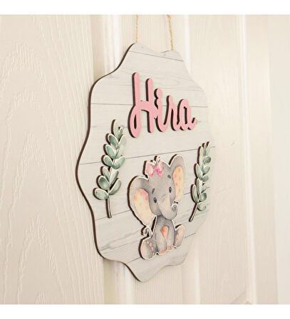 Kişiye Özel Bebek Kapı Süsü (Peluş Ayıcık Hediyeli) – Baby Shower / Hastane Odası