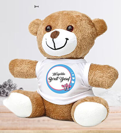 Kişiye Özel Bebek Kapı Süsü (Peluş Ayıcık Hediyeli) – Baby Shower / Hastane Odası