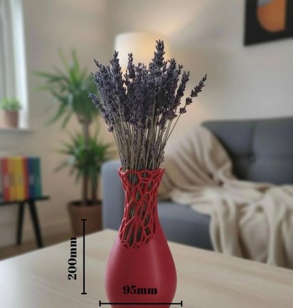 İNCE KESİM DEKORATİF VAZO (Kırmızı)