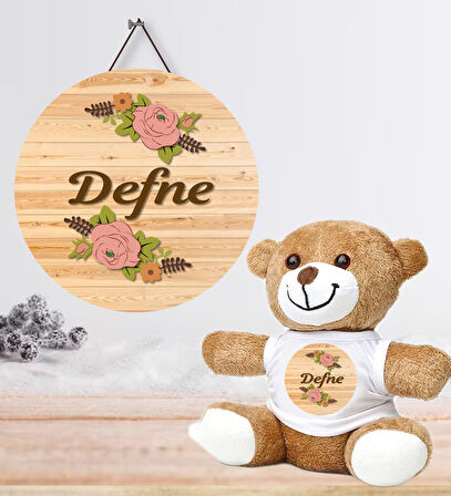 Kişiye Özel Bebek Kapı Süsü (Peluş Ayıcık Hediyeli) – Baby Shower / Hastane Odası