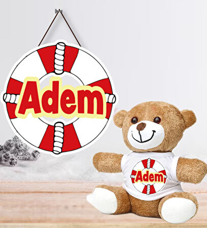 Kişiye Özel Bebek Kapı Süsü (Peluş Ayıcık Hediyeli) – Baby Shower / Hastane Odası