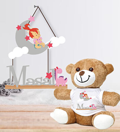 Kişiye Özel Bebek Kapı Süsü (Peluş Ayıcık Hediyeli) – Baby Shower / Hastane Odası