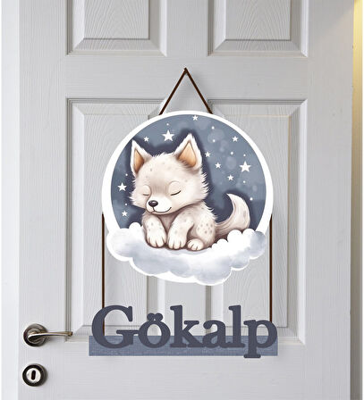 Kişiye Özel Bebek Kapı Süsü (Peluş Ayıcık Hediyeli) – Baby Shower / Hastane Odası