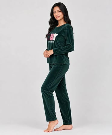 SUNZER HOMEWEAR charme bayan kışlık kadife pijama takımı