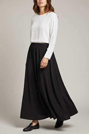 KADIN BELİ LASTİKLİ KALIN KIŞLIK BALIK ETEK