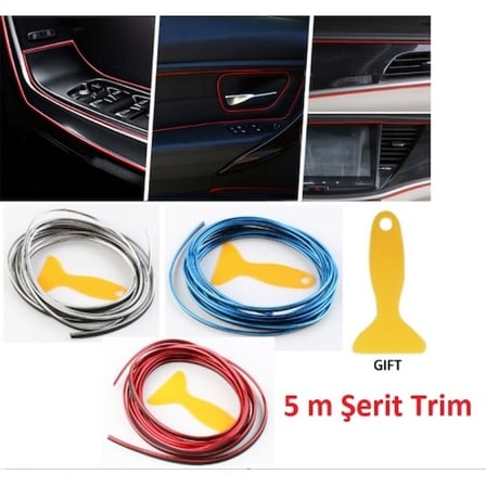 Mey İthalat® Araba Dekorasyon 5 Metre Şerit Trim