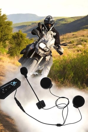 Mey İthalat® Kask Kulaklığı Motosiklet Intercom Interkom Dinleme Konuşma Özellikli Su Geçirmez
