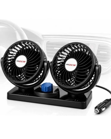 Mey İthalat® 12V Oto Fan Çakmaklık Girişli Ayarlanabilir Başlıklı Araç Vantilatörü