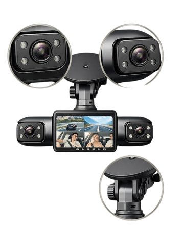 İthalat® Araç İçi Kamera Full Hd Gece Görüşlü 4 Kamera Destekli Geniş Açılı Kayıt (Kopya)