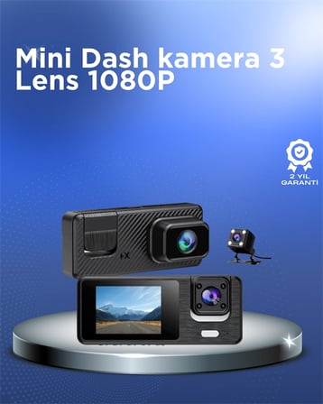 Mey İthalat® 1080P 3 Kameralı Araç Dvr – Döngü Kayıt Geri Görüş Özellikli