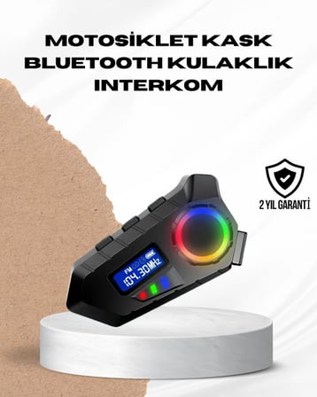 Mey İthalat® Bluetooth 5.4  İnterkom Ip65 Toz Ve Su Geçirmez Led Göstergeli