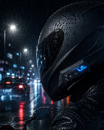 Mey İthalat® Kablosuz Motosiklet Kask Kulaklığı Bluetooth Mikrofonlu Sürüş Sistemi