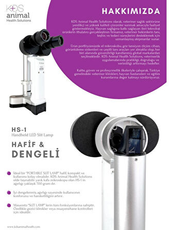 Kds Animal Heath Slit Lamp - Yarık Kafa Mikroskop - El Mikroskobu - Oftalmoskop - Dermatoskop
