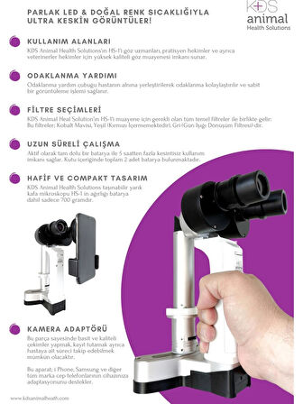 Kds Animal Heath Slit Lamp - Yarık Kafa Mikroskop - El Mikroskobu - Oftalmoskop - Dermatoskop