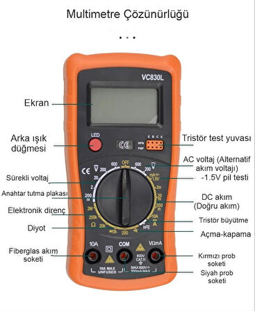 60W Ayarlanabilir Elektrikli Havya Kiti Full Lehim Seti Dijital Multimetre Taşıma Çantalı DIY Onarım Aracı