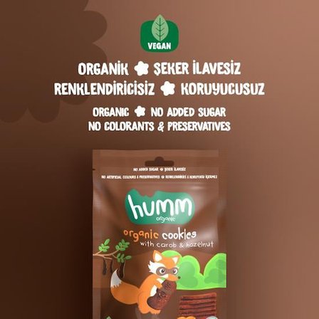 Organik Vegan Keçiboynuzlu ve Fındıklı Kurabiye - 3 Adet