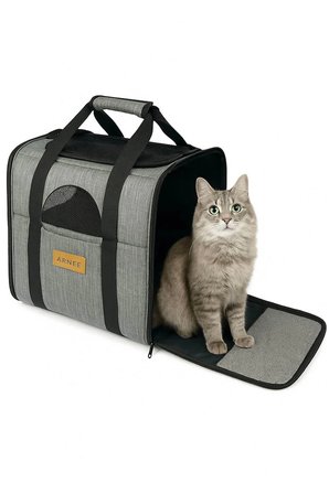 Gri Kedi Köpek Taşıma Çantası Büyük Boy