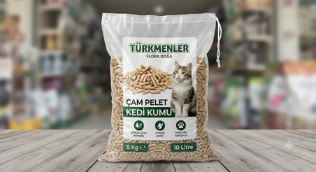 kedi̇ kumu pelet doğal  10l 5k tozsuz topaklanan türkmenler