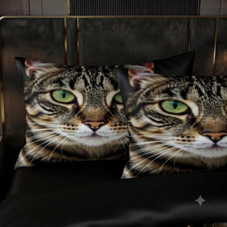 Özel Tasarım Marka Çift Kişilik Nevresim Takımı Organik Saten & Pamuk Luxury Premium Kumaş 240*260 Cm Ranforce Kedi Tekir Siyam İran Siyah Beyaz Van