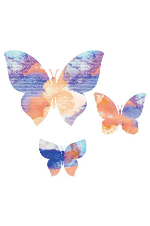 Makiteks Penye Kadın Erkek Yetişkin Baskılı Beyaz Gri Siyah Tshirt Kelebekler Beyaz